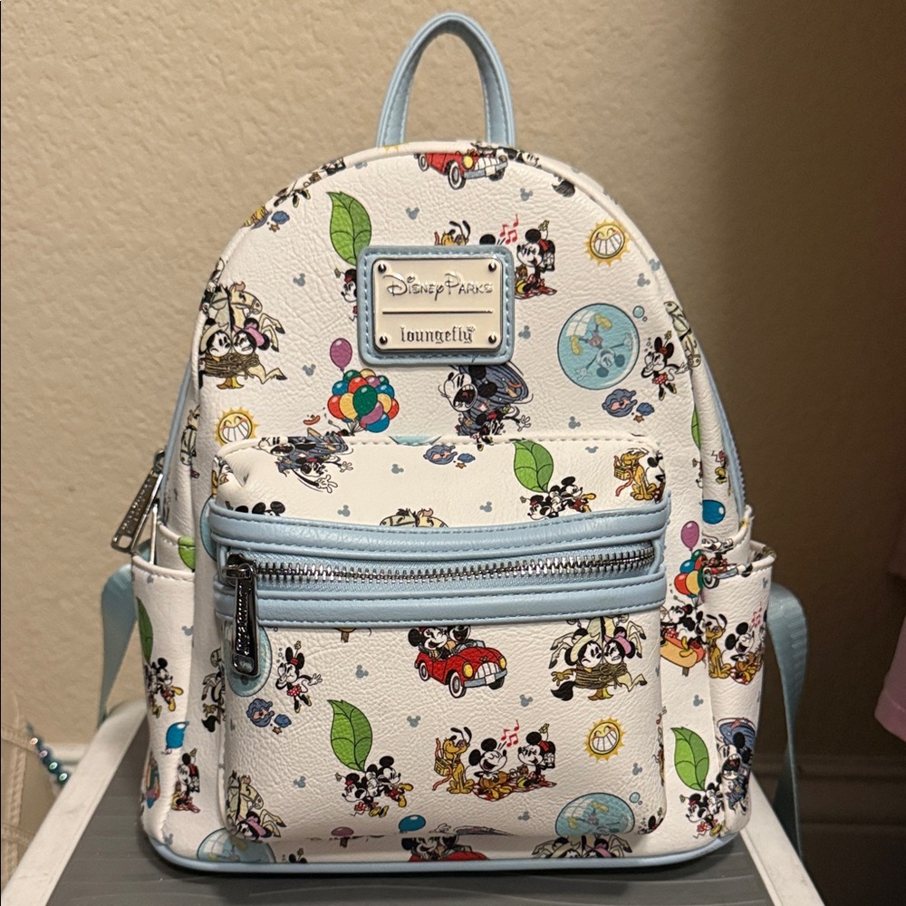 Disney Parks Loungefly Backpack - White and Blue